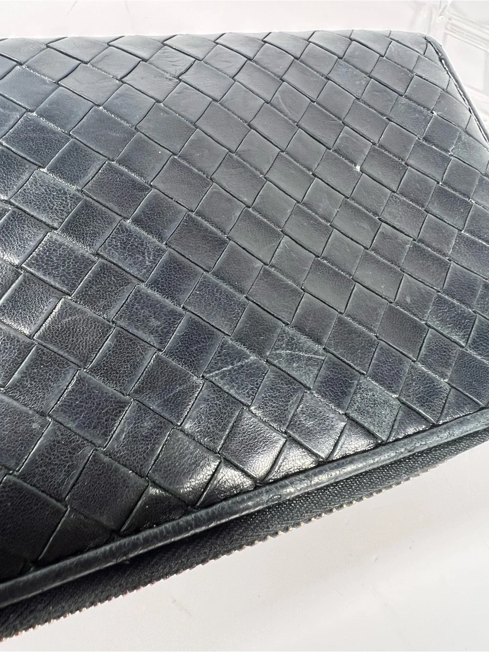 1259: Bottega Veneta Intrecciato Zip Around Leather Continental Wallet